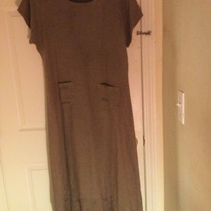 Awesome vintage 90’s mocha linen maxi dress